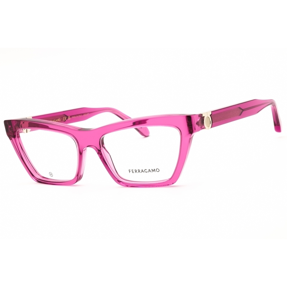 Salvatore Ferragamo SF3021 Eyeglasses Transparent Cyclamen Acetate Cat-Eye